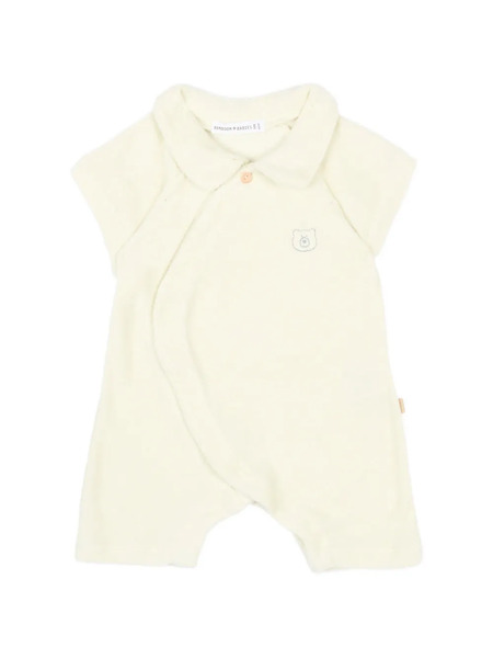  Bamboom Bear-detail Romper - Neutrals 