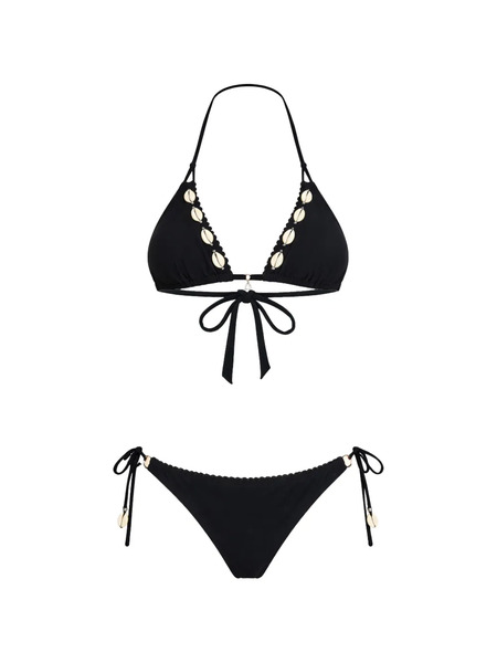  Banana Moon Shell-detail Bikini - Black 