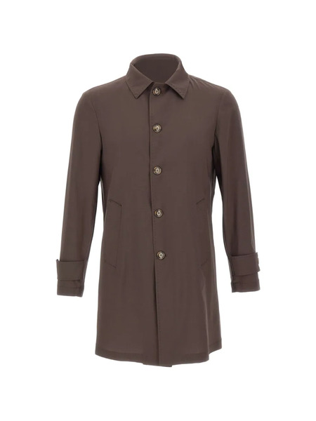  Barba Bristol Button Cuff Virgin-wool Coat - Brown 