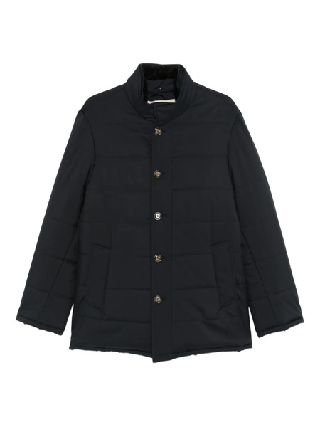  Barba Button Quilted Coat - Blue 