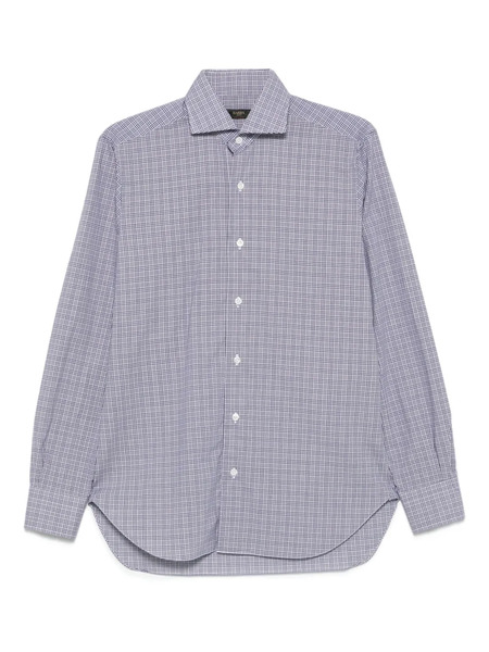  Barba Checked Cotton Shirt - Blue 