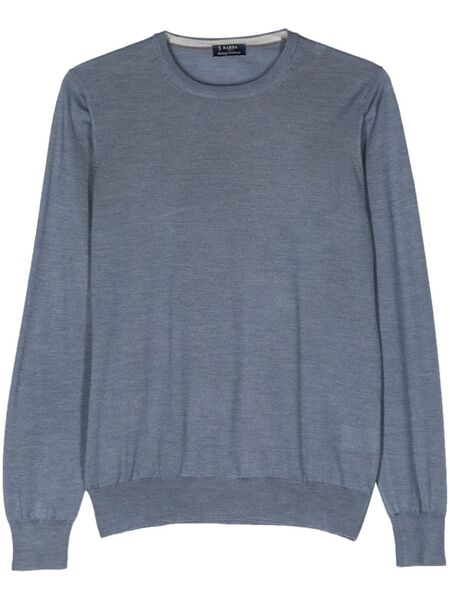  Barba Crew-neck Fine-knit Jumper - Blue 