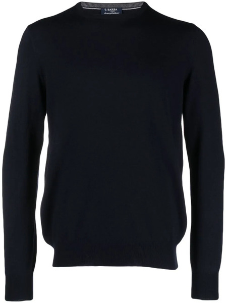  Barba Crewneck Wool Jumper - Blue 