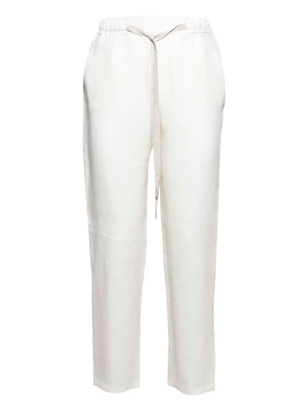  Barba Drawstring-waist Trousers - White 