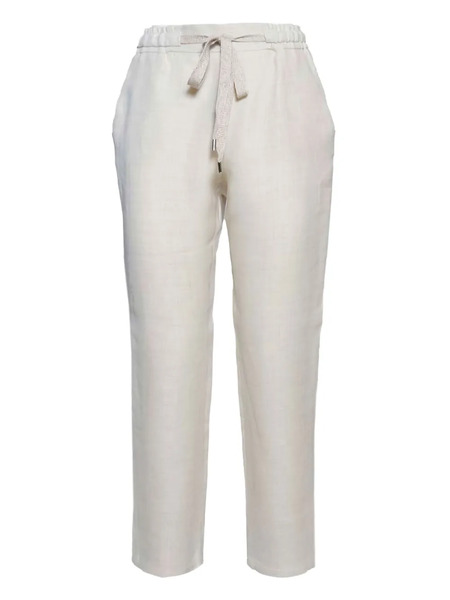  Barba Drawstring-waist Trousers - White 