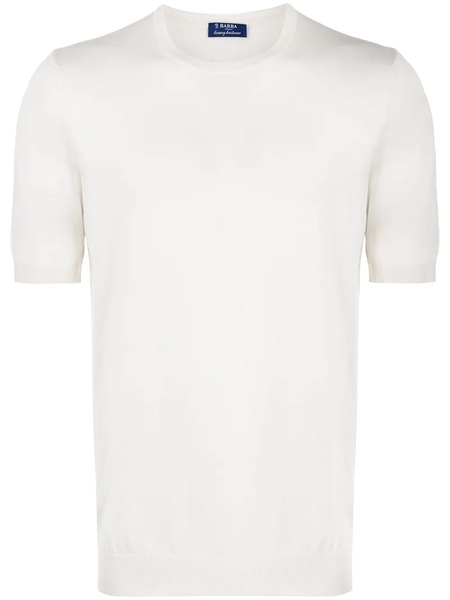  Barba Knitted Plain T-shirt - Neutrals 