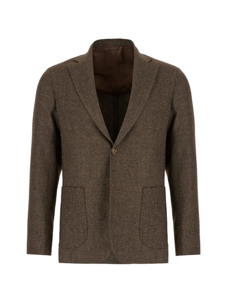  Barba Melange Wool Blazer - Brown 