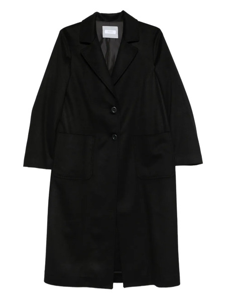  Barba Notch-collar Single-breasted Coat - Black 