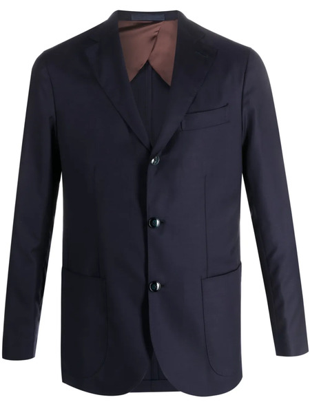  Barba Notcheded-lapel Virgin Wool Blazer - Blue 