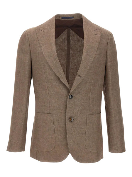  Barba Peaked-lapels Buttoned Blazer - Brown 