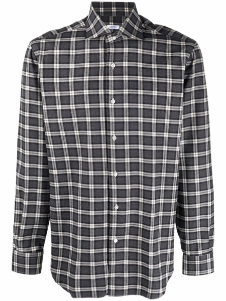  Barba Plaid-check Print Shirt - Grey 