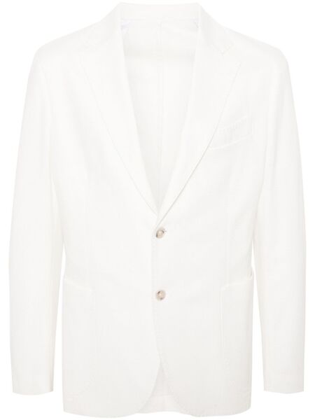  Barba Single-breasted Cotton Blazer - White 
