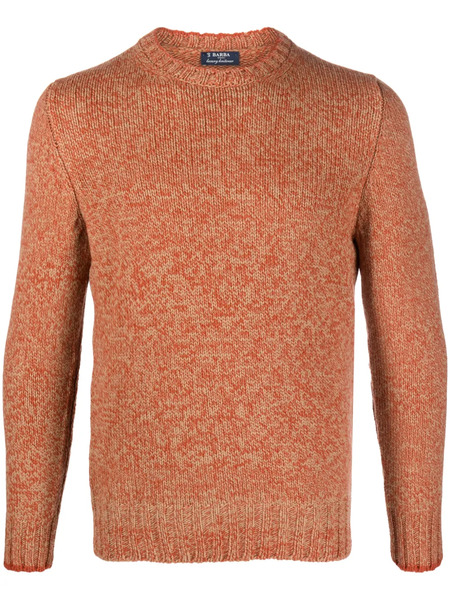  Barba Speckle-knit Virgin Wool Jumper - Orange 