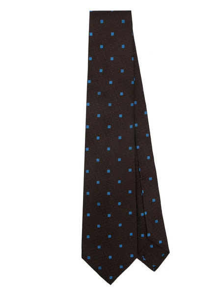  Barba Square-jacquard Tie - Brown 