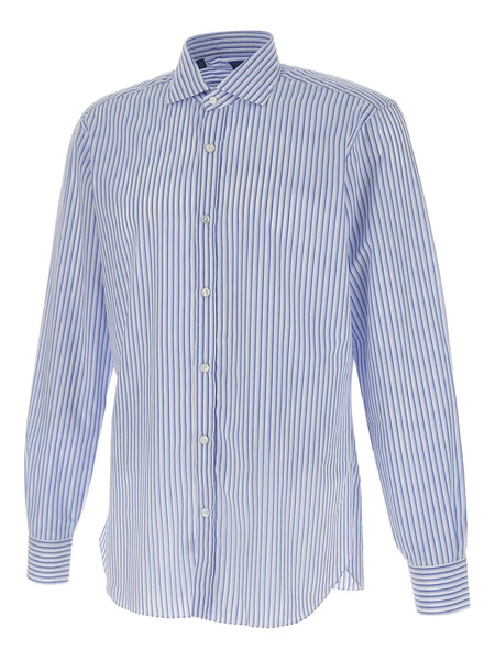  Barba Striped Button-up Shirt - Blue 