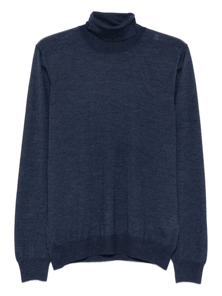  Barba Turtleneck Long-sleeve Sweater - Blue 