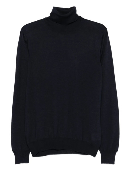  Barba Turtleneck Wool Sweater - Black 