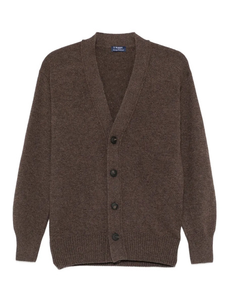  Barba V-neck Cardigan - Brown 