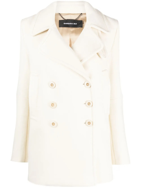  Barbara Bui Notch-lapels Felted Peacoat - Neutrals 