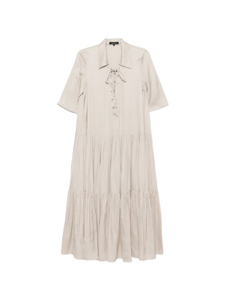  Barbara Bui Tiered Lace-up Midi Dress - Neutrals 