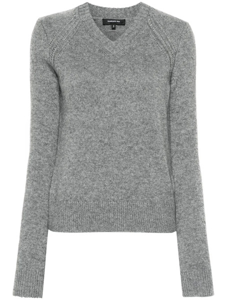  Barbara Bui V-neck Ladder-stitch Jumper - Grey 