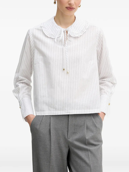  Barbour Avery Ruffled Striped Blouse - White 