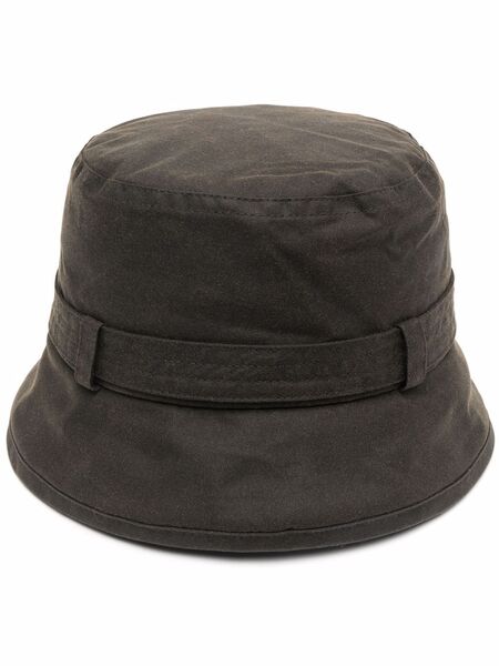  Barbour Buckle-detail Waxed Bucket Hat - Green 