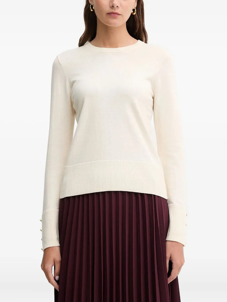 Barbour Buttoned Cuff Sweater - White 