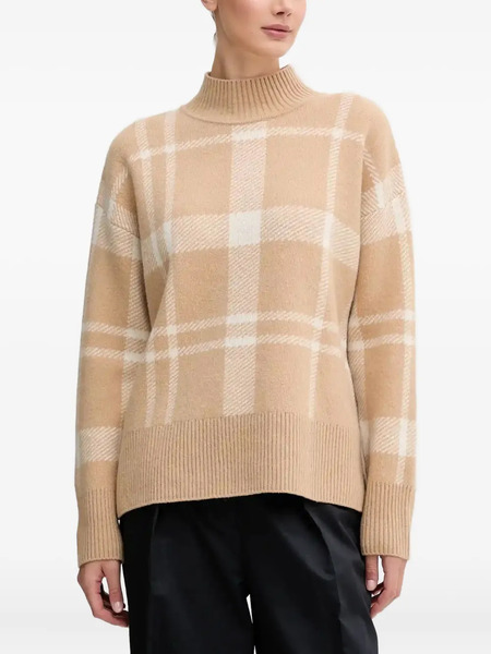  Barbour Check High-neck Sweater - Neutrals 
