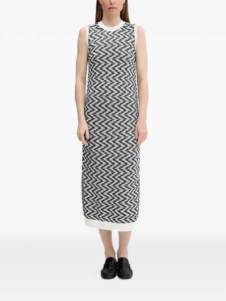  Barbour Chevron-pattern Sleeveless Midi Dress - Black 