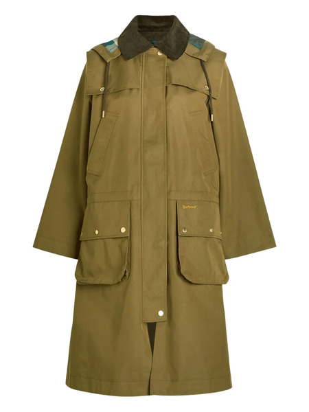 Barbour Corduroy Collar Hooded Coat - Green 