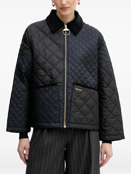  Barbour Danby Quilted Corduroy Collar Jacket - Black 