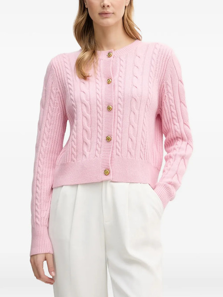  Barbour Elina Cable Knit Button Cardigan - Pink 