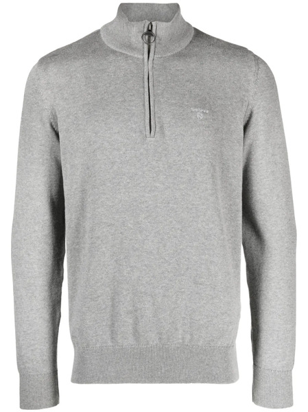  Barbour Embroidered-logo High-neck Jumper - Grey 