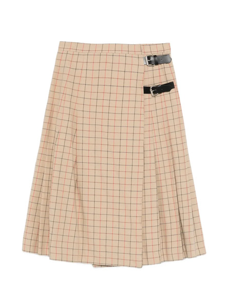  Barbour Hollington Buckle-fastening Tattersall Midi Skirt - Neutrals 