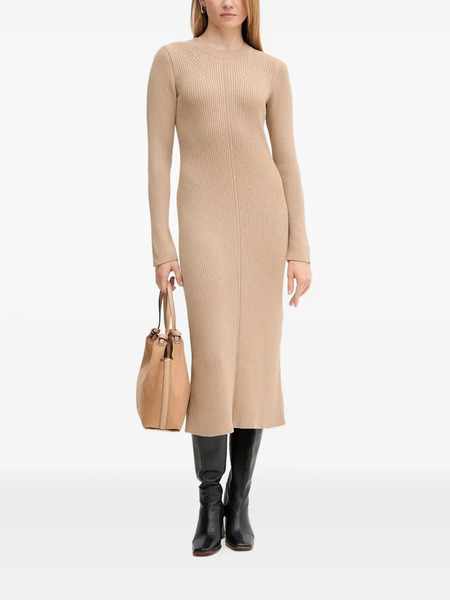  Barbour Ribbed Split Midi Dress - Neutrals 