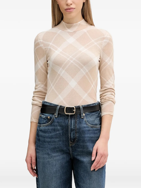  Barbour Savannah Argyle High-neck Top - Neutrals 