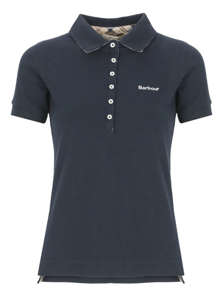  Barbour Six-button Embroidered-logo Polo Shirt - Blue 