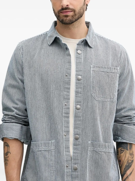  Barbour Stripe-detail Work Shirt - Blue 