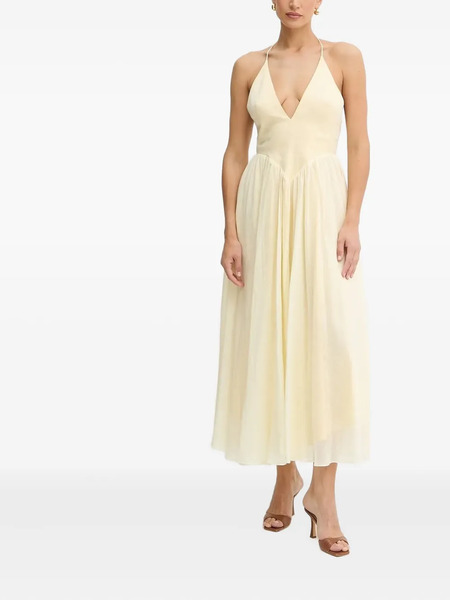  Bardot Arletha Cross-back Gathered Maxi Dress - Yellow 