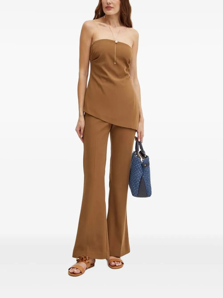  Bardot Asymmetric Strapless Blouse - Brown 