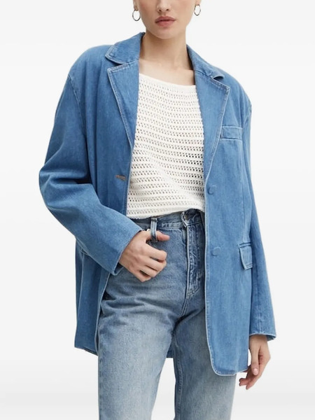  Bardot Button-fastening Denim Blazer - Blue 