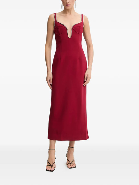  Bardot Embellished-trim Midi Dress - Red 