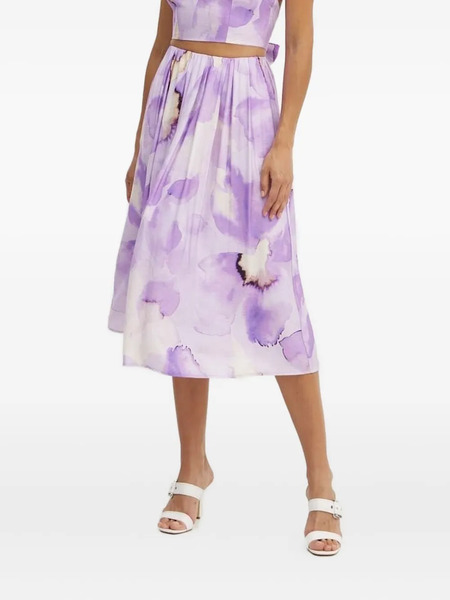  Bardot Floral-print Skirt - Purple 