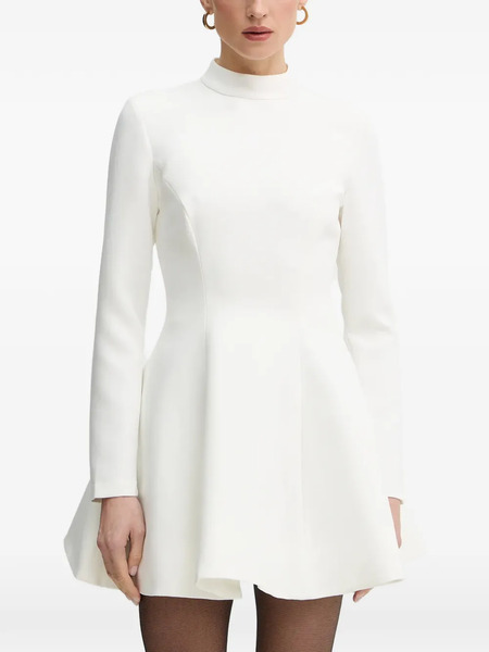  Bardot High-neck Long-sleeve Mini Dress - White 