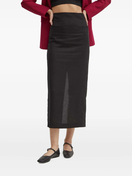  Bardot High-waisted Midi Skirt - Black 