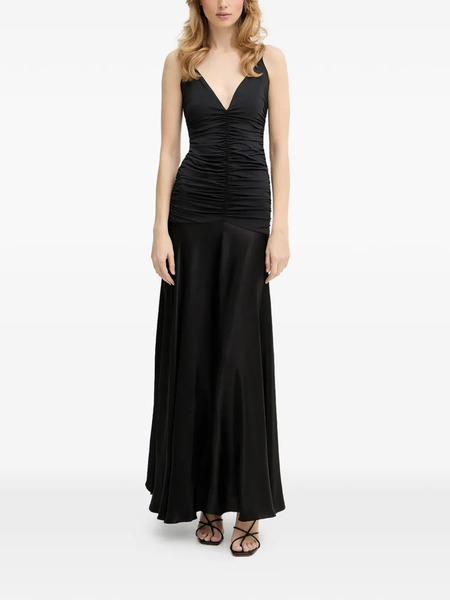  Bardot Lavanda V-neck Ruched Dress - Black 
