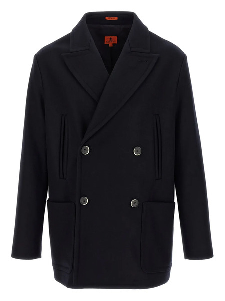 Barena Double-breasted Peak-lapel Coat - Blue 