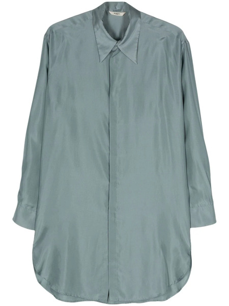  Barena Lela Pura Silk Shirt - Blue 