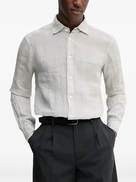  Barena Linen Long-sleeve Shirt - Grey 